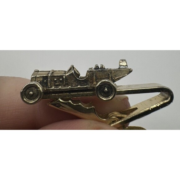 Balfour Roadster Car Tie Clip Goldtone Vintage Signed - Picture 7 of 8